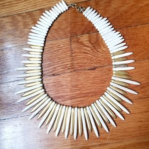 Beautiful statement necklace (made from bone, white & gold colour)